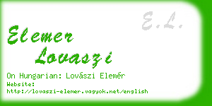 elemer lovaszi business card