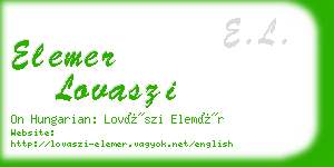 elemer lovaszi business card